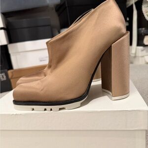 Jil Sander Tan Block Heel Shoes